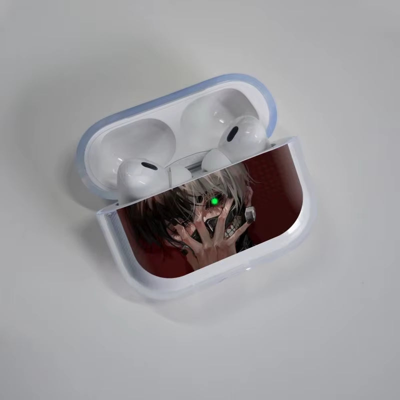 Japan Anime Tokyo Ghoul Black Matte Airpods Case for Airpods 3 2 1 Bluetooth Headphone Cover Kaneki Ken for Airpods Pod Case
