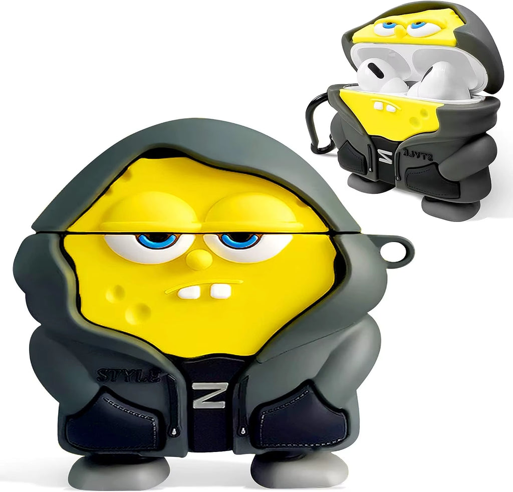 For Airpods 1 2 3 4 Pro 2 Case Cute 3D Cartoon Spongebob Patrick Star Silicone Earphone Case Accessories Cover Airpods Pro 3