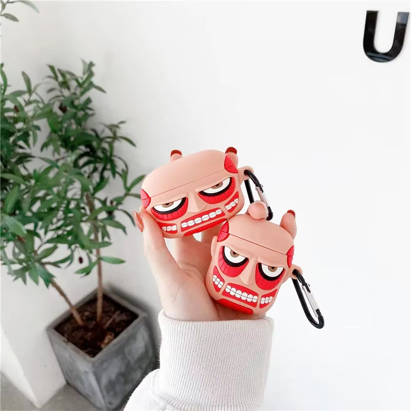 3D Anime Satoru Gojo Titan Cute Cartoon Earphone Case for Airpods 1 2 3 Headphone Protective Charging Box for Airpods Pro 3 Case