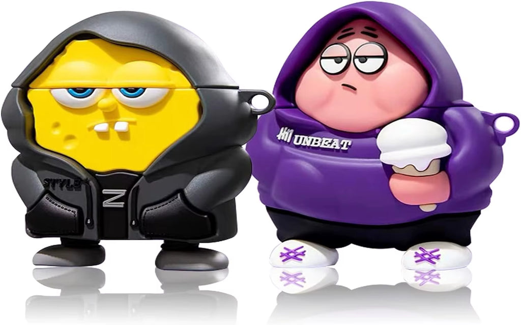 For Airpods 1 2 3 4 Pro 2 Case Cute 3D Cartoon Spongebob Patrick Star Silicone Earphone Case Accessories Cover Airpods Pro 3