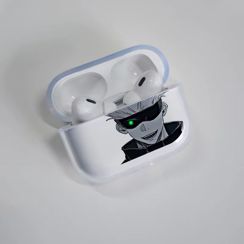 Jujutsu Kaisen Gojo Satoru Earphone Case for Apple Airpods 4 2 3 Pro Transparent Anime Airpods Case