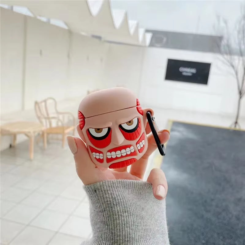 3D Anime Satoru Gojo Titan Cute Cartoon Earphone Case for Airpods 1 2 3 Headphone Protective Charging Box for Airpods Pro 3 Case