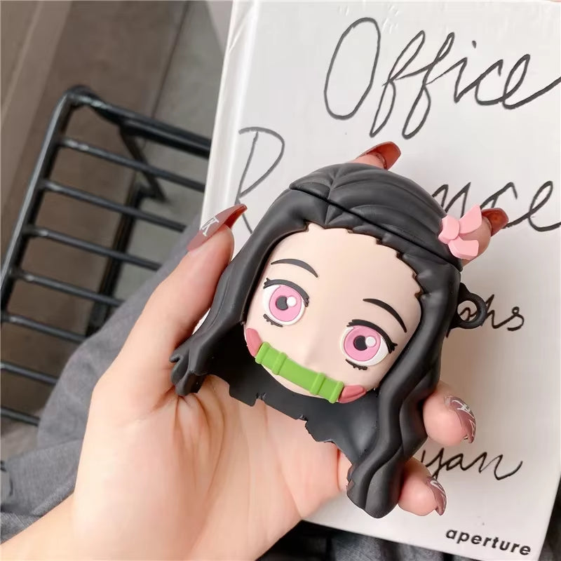 3D Anime Satoru Gojo Titan Cute Cartoon Earphone Case for Airpods 1 2 3 Headphone Protective Charging Box for Airpods Pro 3 Case